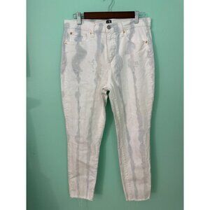 Gap Denim Womens Tie-Dye White & Light Blue True Skinny Jeans Size 10/30